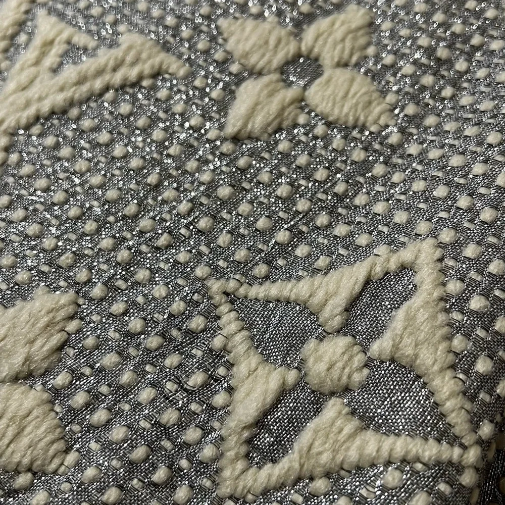 LOUIS VUITTON AUTHENTIC SHINE LOGOMANIA Pearl/ Gray SCARVE